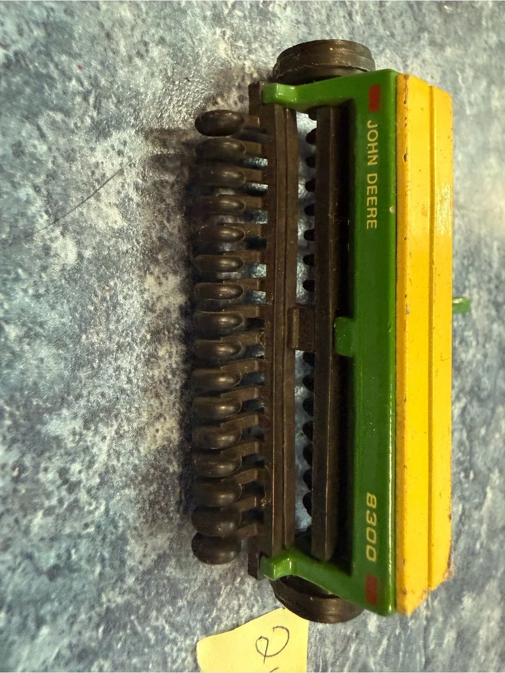 ERTL- Vintage Die Cast John Deere Green and Yellow Toy Seed Planter Accessory